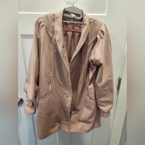Vintage Taupe Pink Jacket Made in Hong Kong Size 9/10 – Neutral Mid-Length Coat